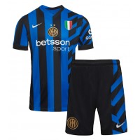 Koszulka piłkarska Inter Milan Alessandro Bastoni #95 Strój Domowy dla dzieci 2024-25 tanio Krótki Rękaw (+ Krótkie spodenki)